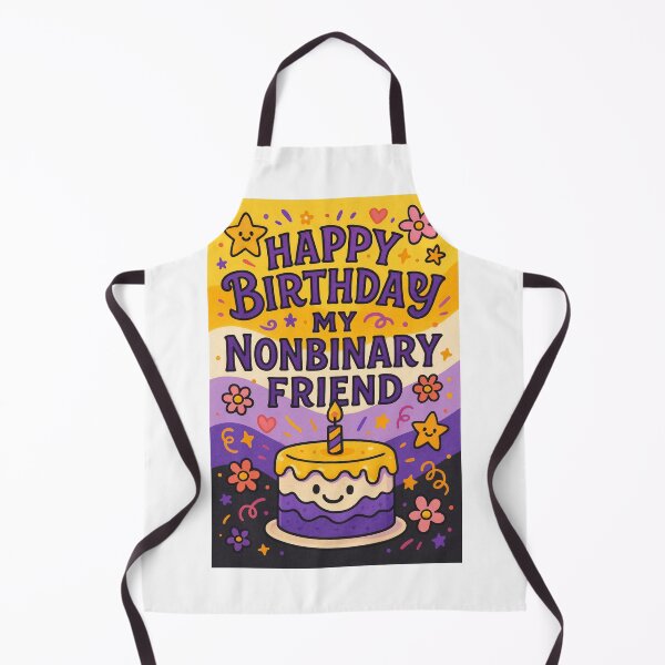 Item preview, Happy Birthday My Non-Binary Friend – Yellow and Purple Celebration designed and sold by Aryabek.