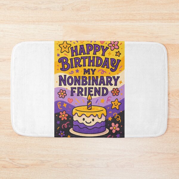 Item preview,  Happy Birthday My Non-Binary Friend – Yellow and Purple Celebration designed and sold by Aryabek.