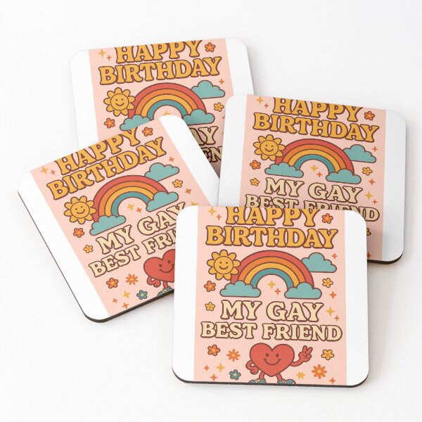 Item preview, Happy Birthday My Gay Best Friend – Rainbow and Groovy Love designed and sold by Aryabek.