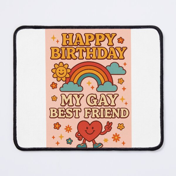 Item preview, Happy Birthday My Gay Best Friend – Rainbow and Groovy Love designed and sold by Aryabek.