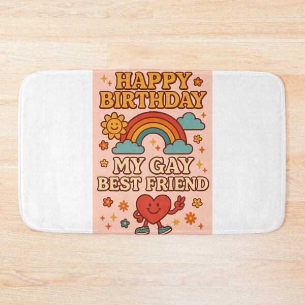 Item preview, Happy Birthday My Gay Best Friend – Rainbow and Groovy Love designed and sold by Aryabek.