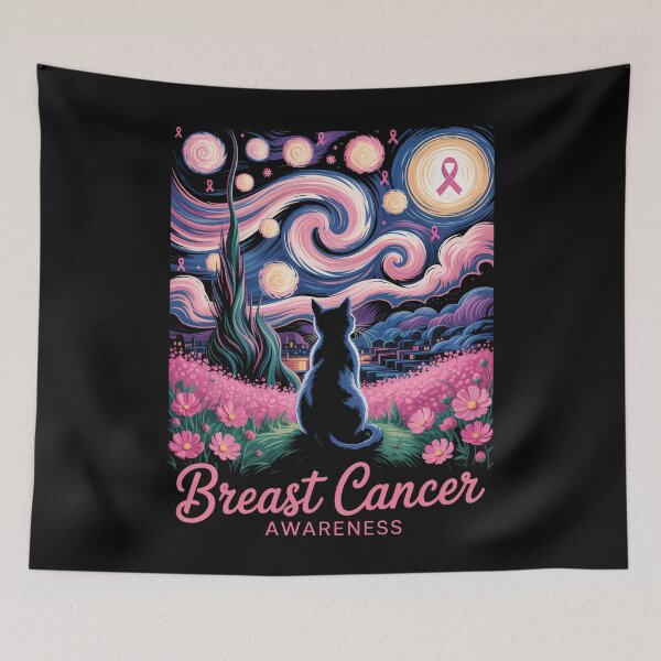 Item preview, Starry Night Cat Halloween Breast Cancer Awareness designed and sold by Turbotine.