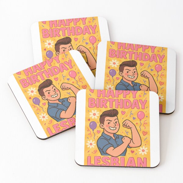 Item preview, Happy Birthday Lesbian – Confident Butch with Balloons and Flowers designed and sold by Aryabek.