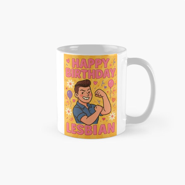 Item preview, Happy Birthday Lesbian – Confident Butch with Balloons and Flowers designed and sold by Aryabek.