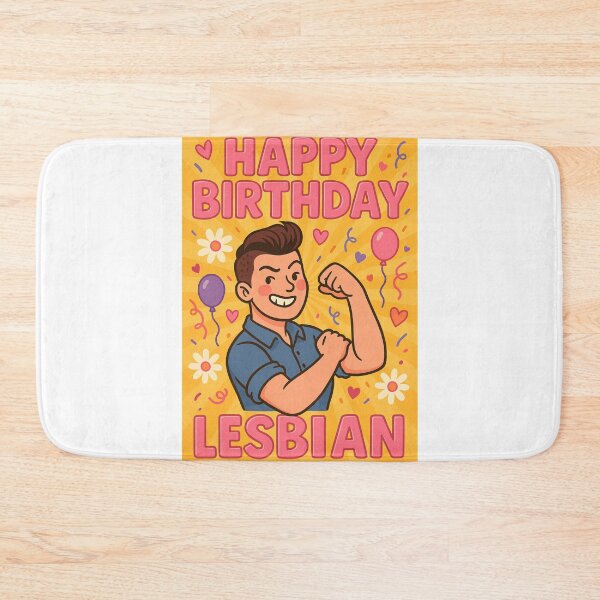 Item preview, Happy Birthday Lesbian – Confident Butch with Balloons and Flowers designed and sold by Aryabek.