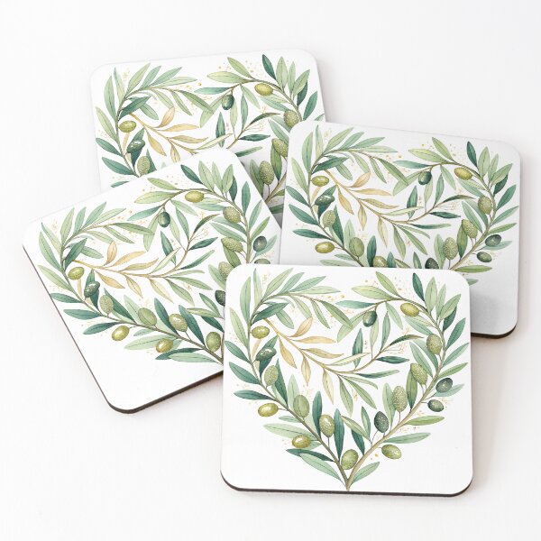 Item preview, Delicate watercolor olive branch heart, perfect for elegant wedding invitations or sophisticated nature-inspired designs with its romantic, botanical aesthetic designed and sold by Ag49D.