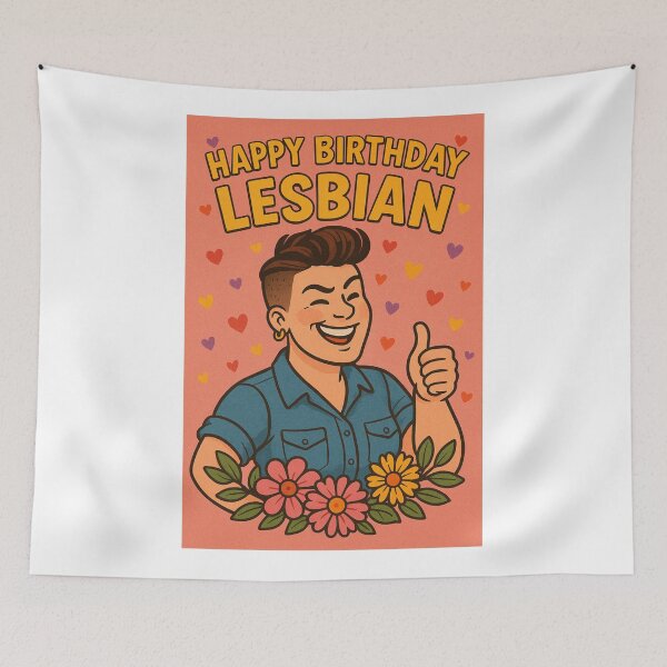 Item preview, Happy Birthday Lesbian – Laughing Butch and Blossoms designed and sold by Aryabek.