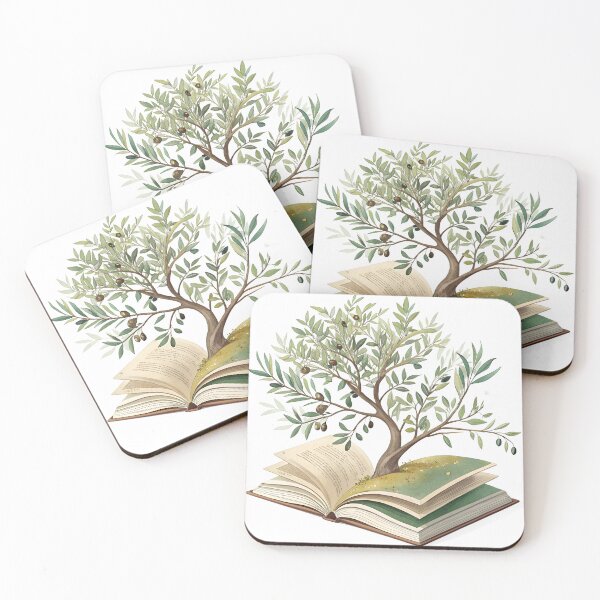Item preview, Enchanting olive tree sprouting from a storybook, representing knowledge, growth, and the magic of learning for educational resources and creative projects designed and sold by Ag49D.