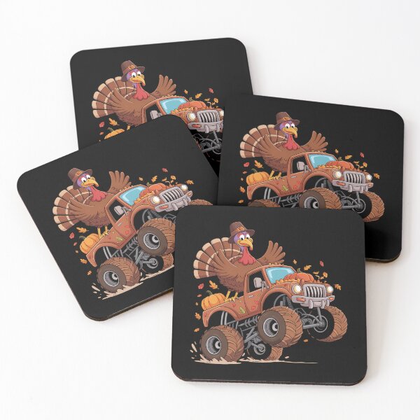 Item preview, Turkey Thanksgiving Riding Monster Truck designed and sold by CookWorldLaughs.
