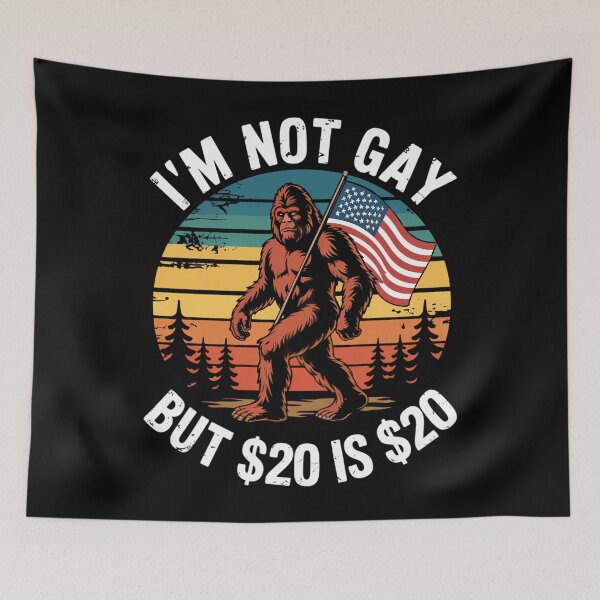 Item preview, USA Flag Bigfoot Funny Meme Joke designed and sold by CookWorldLaughs.