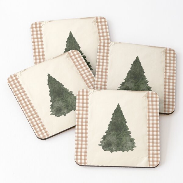 Item preview, Christmas tree, rustic retro gingham, cottagecore vintage Christmas designed and sold by ArticraftShop.