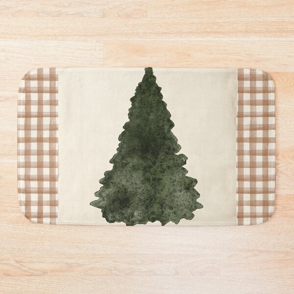 Item preview, Christmas tree, rustic retro gingham, cottagecore vintage Christmas designed and sold by ArticraftShop.