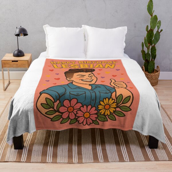 Item preview, Happy Birthday Lesbian – Butch Joy and Sapphic Flowers designed and sold by Aryabek.