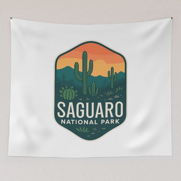 Item preview, Saguaro National Park – Cactus Landscape at Sunrise designed and sold by Aryabek.