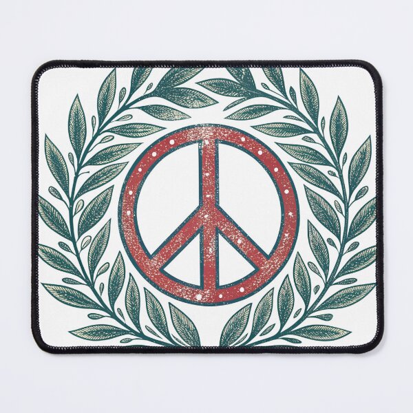 Item preview, Symbol of peace and olive branches, a vintage emblem for advocates of nonviolence, tolerance, and global unity, ideal for posters and awareness campaigns designed and sold by Ag49D.