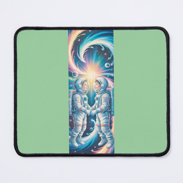 Item preview, Cosmic Embrace: Astronauts In Vibrant Nebula By Merch, Limited Edition designed and sold by KILEYMARGSHOP.