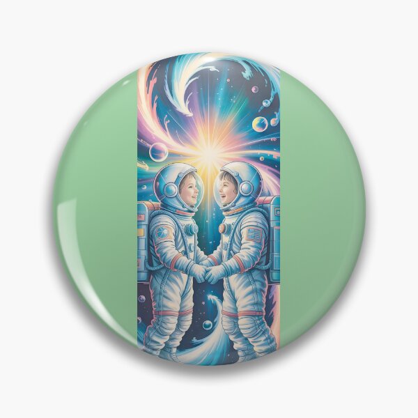 Item preview, Cosmic Embrace: Astronauts In Vibrant Nebula By Merch, Limited Edition designed and sold by KILEYMARGSHOP.