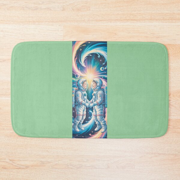 Item preview, Cosmic Embrace: Astronauts In Vibrant Nebula By Merch, Limited Edition designed and sold by KILEYMARGSHOP.
