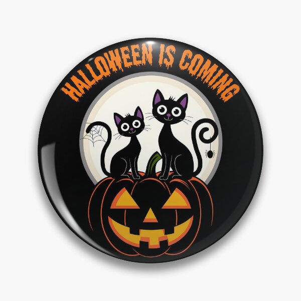 Item preview, Halloween Is Coming – Cute Black Cats on Jack-O’-Lantern designed and sold by Ambient Mind Design.