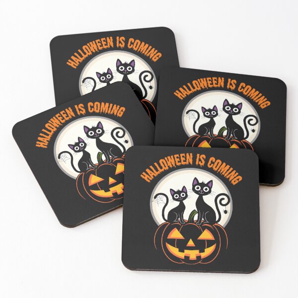 Item preview, Halloween Is Coming – Cute Black Cats on Jack-O’-Lantern designed and sold by Ambient Mind Design.