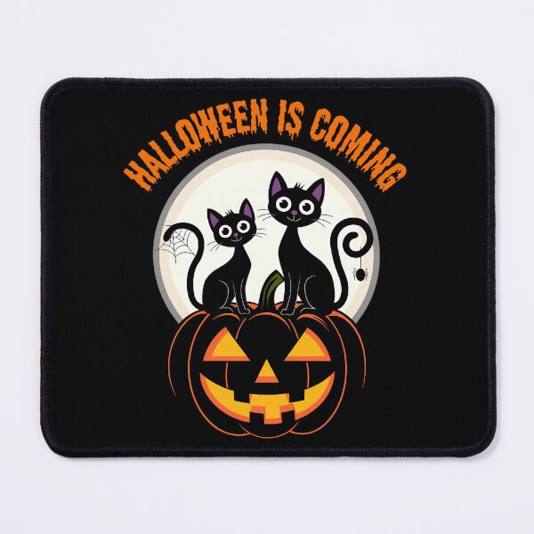 Item preview, Halloween Is Coming – Cute Black Cats on Jack-O’-Lantern designed and sold by Ambient Mind Design.