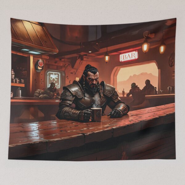 Item preview, A klingon warrior drinks coffee in a bar designed and sold by Marcu Ioachim.