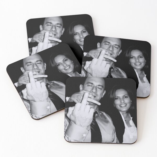 Item preview, Elliot Stabler And Olivia Benson Actors And Musicians Giving The Middle Finger Meme designed and sold by GuadalupeSay.