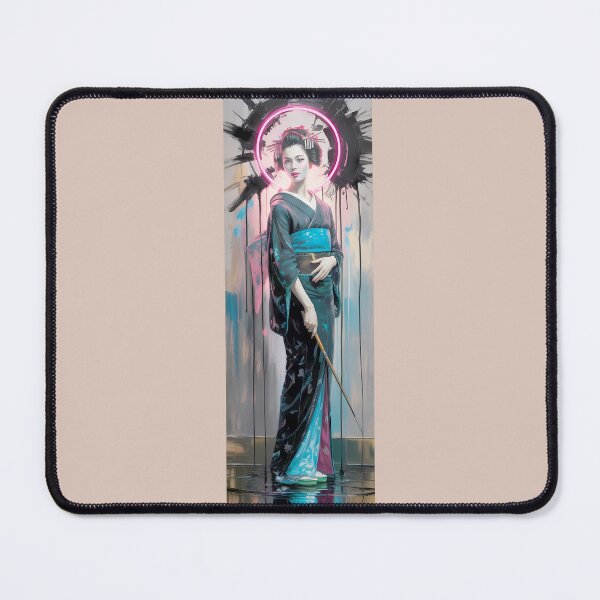 Item preview, Neon Geisha Modern Japanese Art Portrait By Merch, Limited Edition designed and sold by KILEYMARGSHOP.
