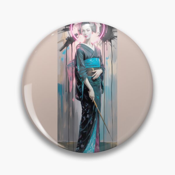 Item preview, Neon Geisha Modern Japanese Art Portrait By Merch, Limited Edition designed and sold by KILEYMARGSHOP.