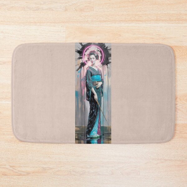 Item preview, Neon Geisha Modern Japanese Art Portrait By Merch, Limited Edition designed and sold by KILEYMARGSHOP.