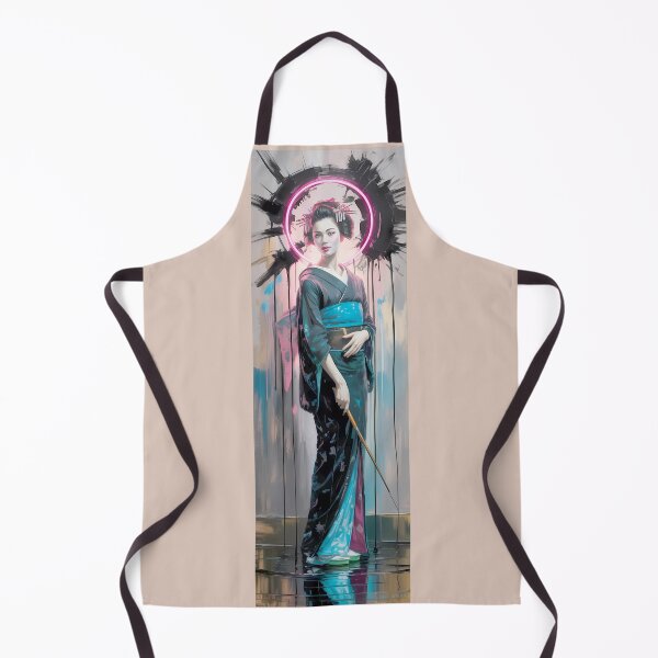 Item preview, Neon Geisha Modern Japanese Art Portrait By Merch, Limited Edition designed and sold by KILEYMARGSHOP.