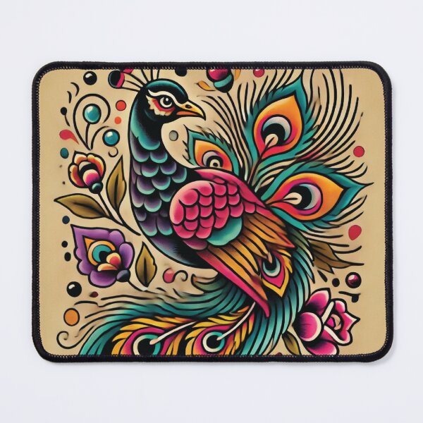 Item preview, traditional tattoo peacock designed and sold by punkymartian.