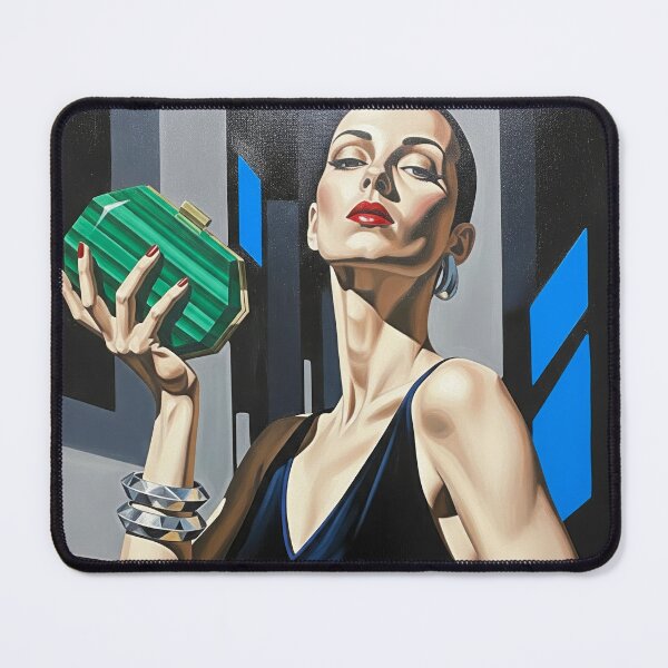 Item preview, Girl with the Green Clutch - Original Art Deco Artwork designed and sold by elektronen.