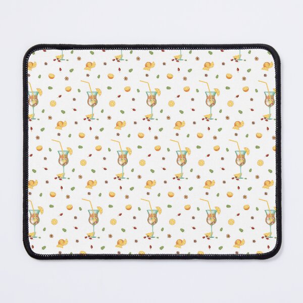 Item preview, Warm Autumn Seamless Pattern of Hot Mulled Wine, Orange Slices, Anise, Mint Leaves, and Rosehip designed and sold by KosaUA.