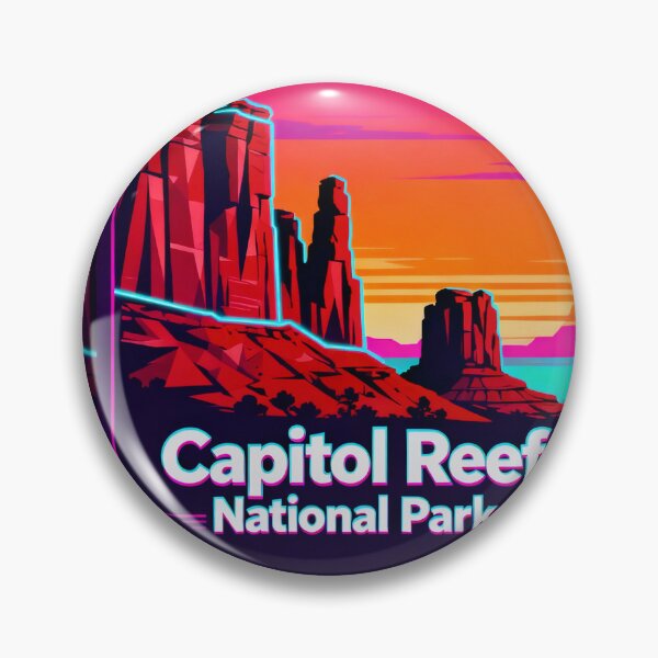 Item preview, Capitol Reef National Park Synthwave Sunset Poster designed and sold by TrendSh0p.