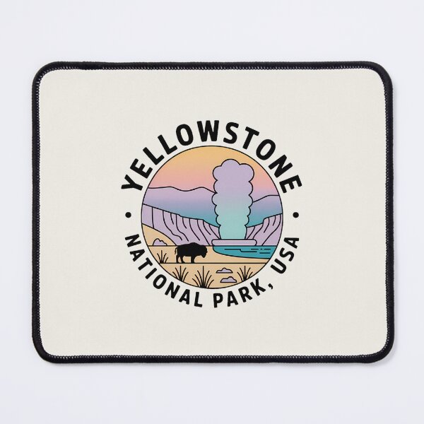 Item preview, Yellowstone Minimalist Pastel Artline Badge Sticker designed and sold by Horizon Tales.