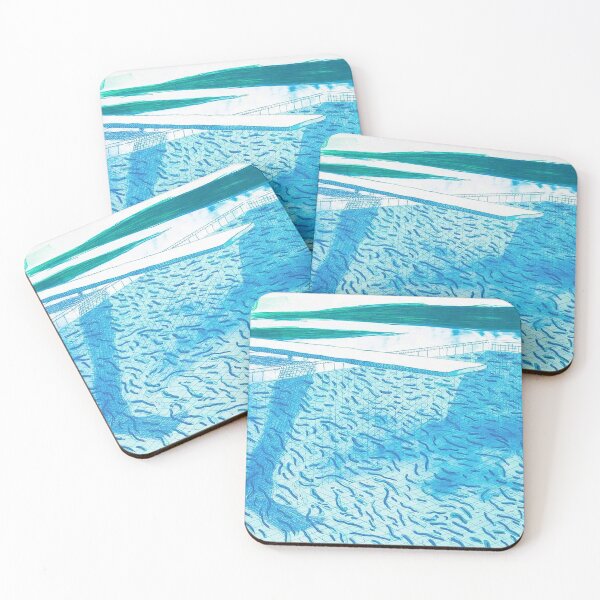 Item preview, Lithograph Of Water Made Of Thick And Thin Lines And Two Light Blue Washes by David Hockney designed and sold by FEUVSD.