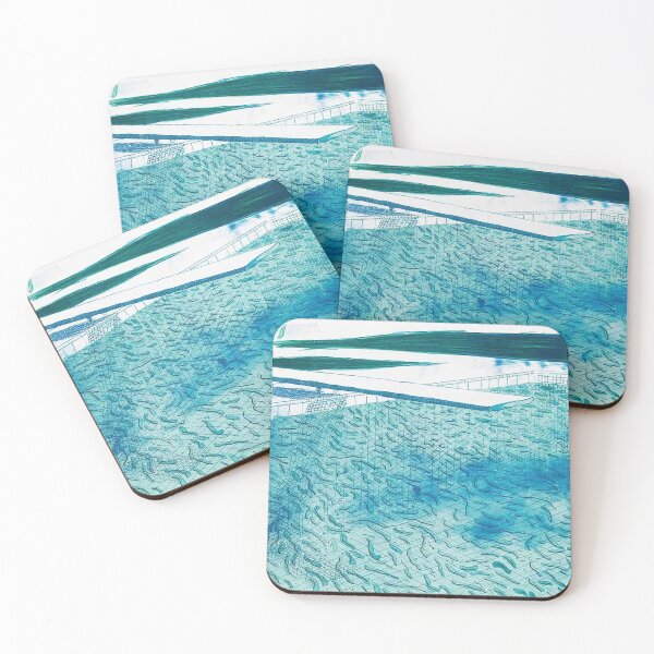 Item preview, Lithograph Of Water Made Of Lines With Two Light Blue Washes by David Hockney designed and sold by FEUVSD.