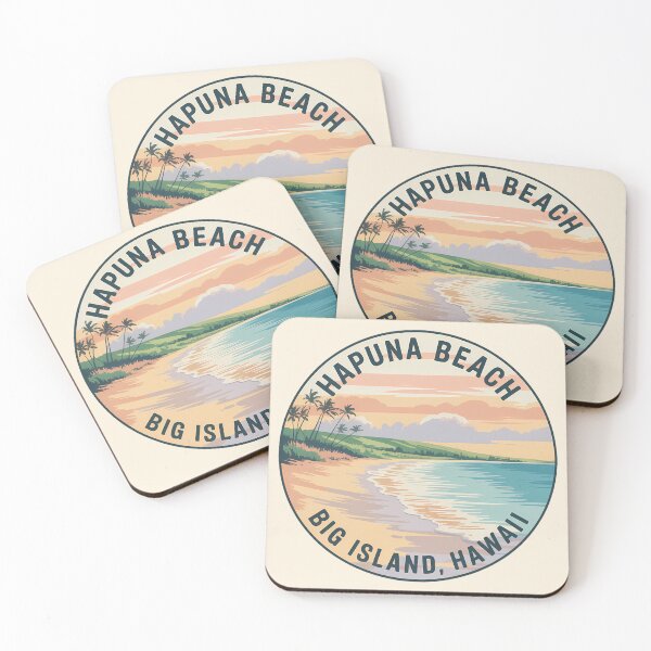 Item preview, Hapuna Beach Hawaii Retro Circle Sticker designed and sold by Horizon Tales.