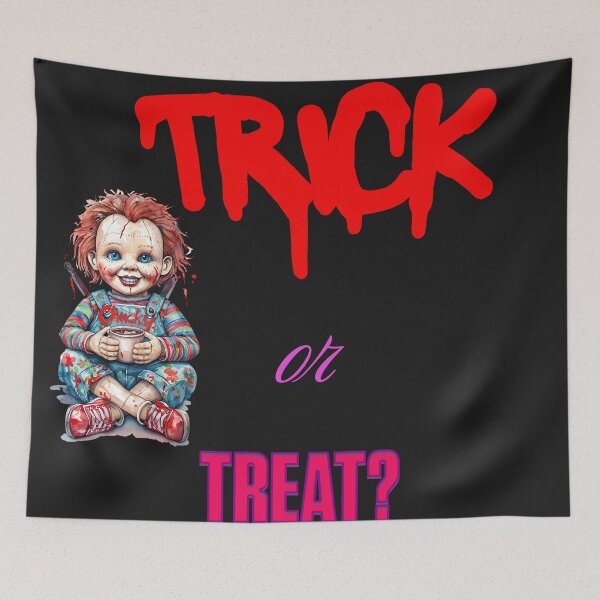 Item preview, Cute Killer Doll Trick or Treat Halloween Graphic Design designed and sold by ArtisticDesignsbyLinda.