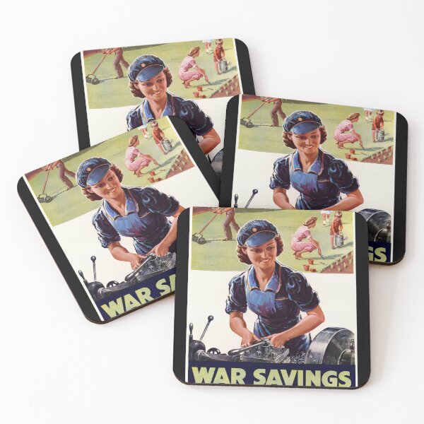 Item preview, World War II UK Propaganda Poster | Invest in War Savings for a Prosperous Future | Women in Workforce & Domestic Bliss designed and sold by artofuniverse.