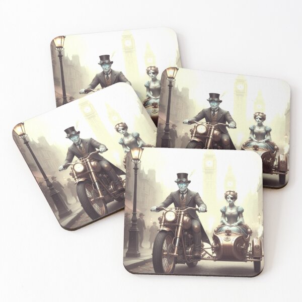Item preview, Lord & Lady of the Ether – Ghostly Ride in a Steampunk Sidecar designed and sold by Art's Diner.