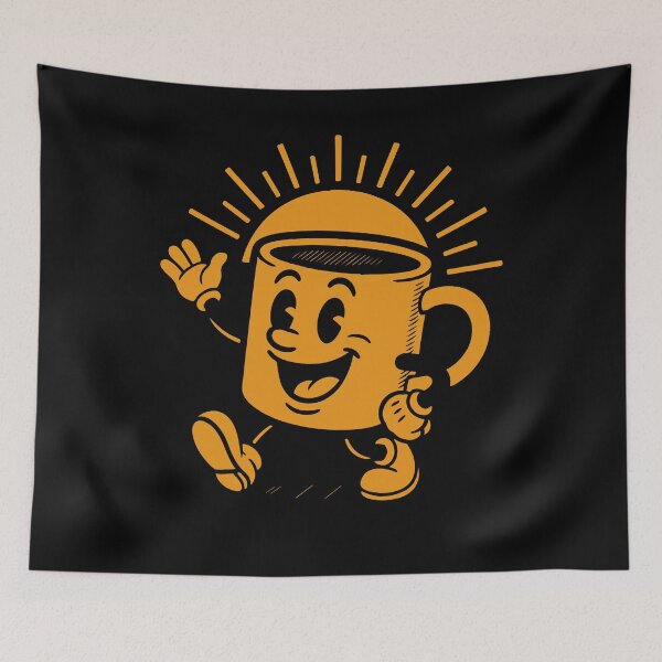 Item preview, Funny Retro Coffee Lover mascot Design designed and sold by LuminOrb.