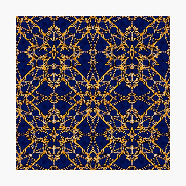 Item preview, Indigo Gold Girih Interlace 3 designed and sold by Tom-Johnson.