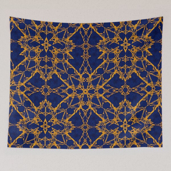 Item preview, Indigo Gold Girih Interlace 3 designed and sold by Tom-Johnson.