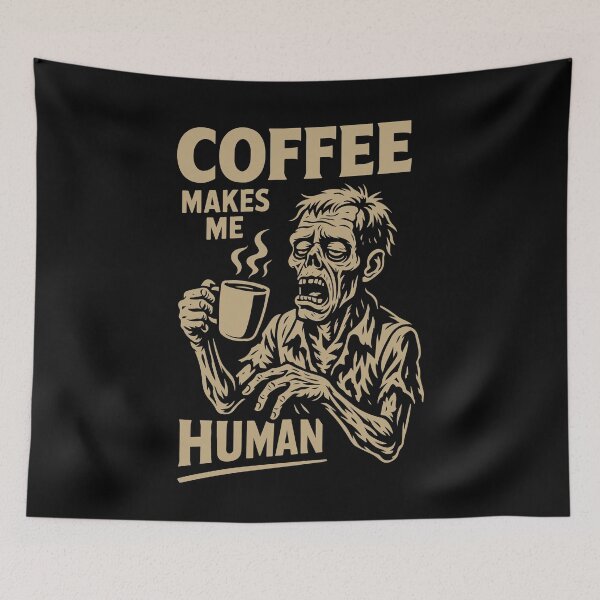 Item preview, Coffee Makes Me Human Funny Coffee Zombie Design designed and sold by LuminOrb.