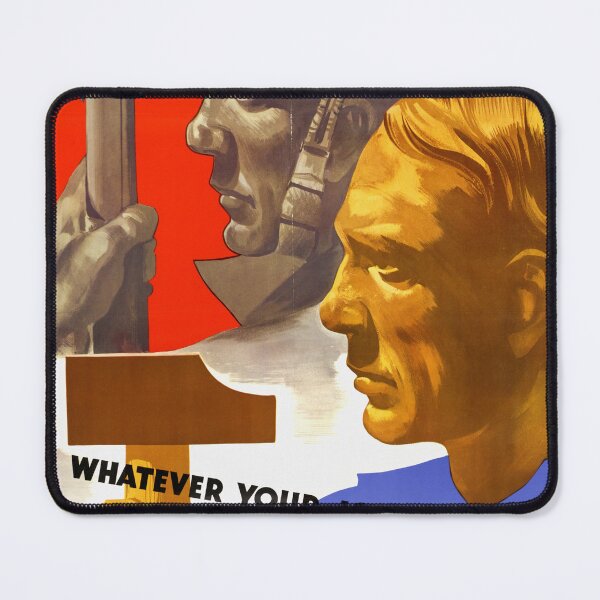 Item preview, Vintage WWII Propaganda Poster | Canadian War Effort Art | Soldier & Worker Unity | Bold Red & Blue Design | Fight for Freedom designed and sold by artofuniverse.