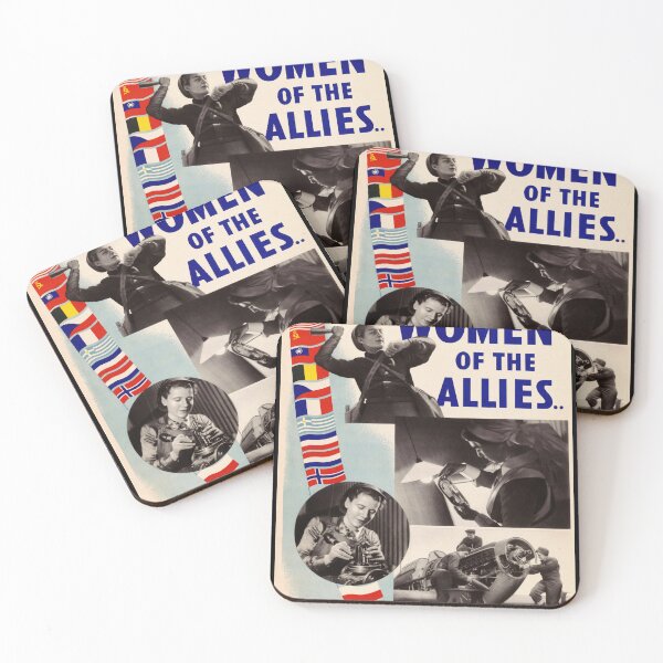 Item preview, Women of the Allies Fight for Freedom Poster | WWII Art | Vintage Propaganda | Empowering Women | Historical Wall Decor & Gifts designed and sold by artofuniverse.