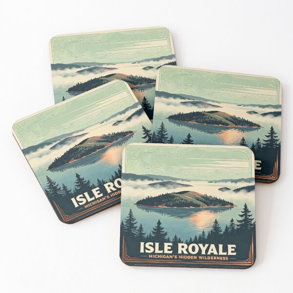 Item preview, Isle Royale National Park Vintage Travel Poster – Michigan's Hidden Wilderness designed and sold by TrendSh0p.