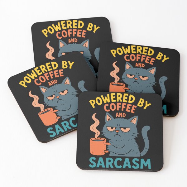 Item preview, Powered By Coffee And Sarcasm Humor Design designed and sold by LuminOrb.